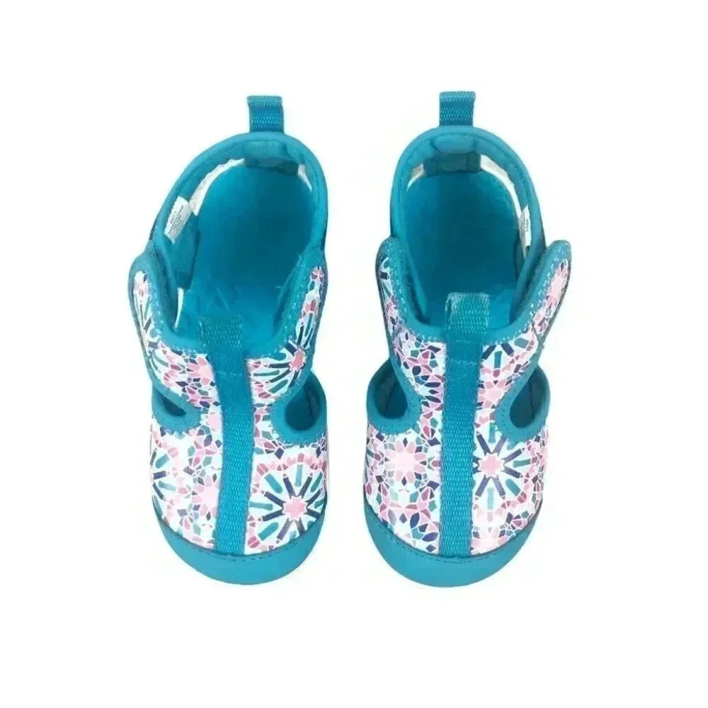 Lands End Teal Velcro closed toe sandals sneakers Size 10M Toddler